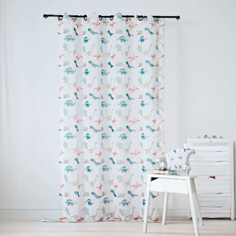Voilage enfant dinosaure Blanc 150x240 cm