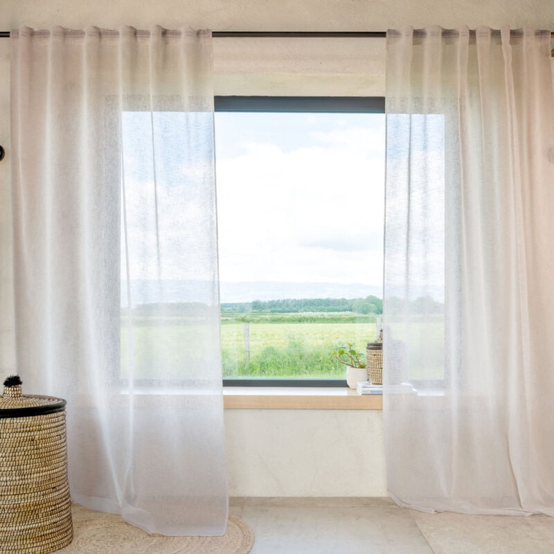 Voilage épuré en étamine Naturel 290x260 cm