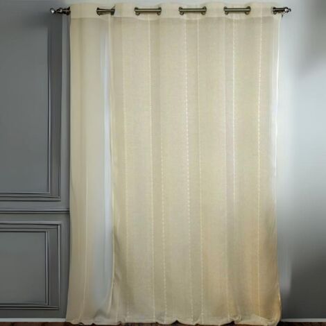 Voilage Fantaisie à 3 Armures Ivoire 140x260 cm