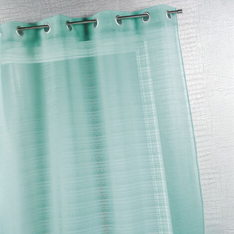 Voilage fantaisie à fines rayures Turquoise 290x240 cm