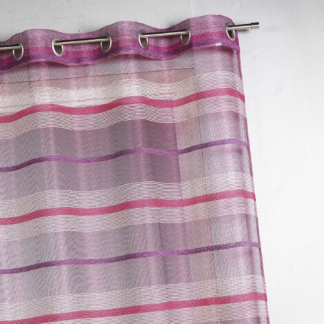Voilage fantaisie à rayures horizontales de différentes tailles Rose Blush 140x240 cm