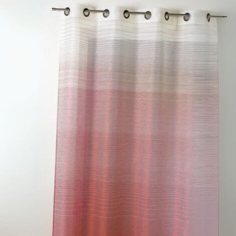 Voilage fantaisie à rayures horizontales dégradées Bordeaux 140x240 cm