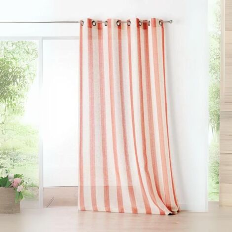 Voilage Fantaisie avec des Rayures Verticales Rouge 150x280 cm