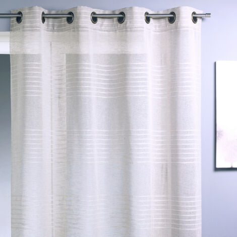 Voilage Fantaisie Rayé Crème 140x240 cm