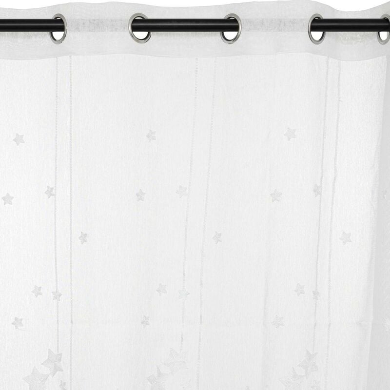 Voilage étoiles brodées H240cm blanc Atmosphera créateur d'intérieur