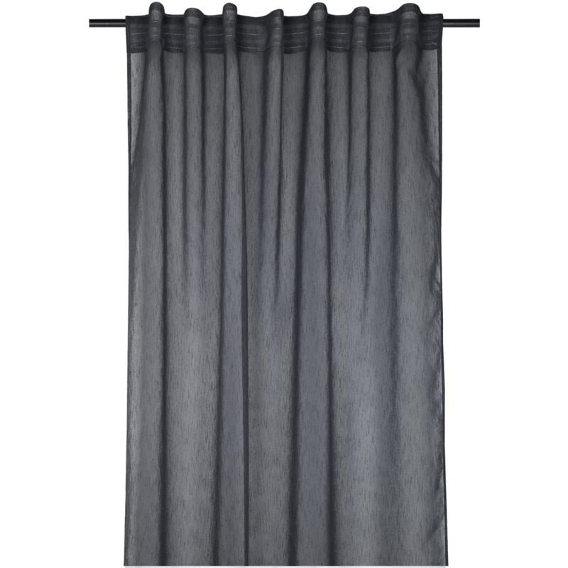 Voilage galon fronceur 140 x 260 cm Derbie uni anthracite