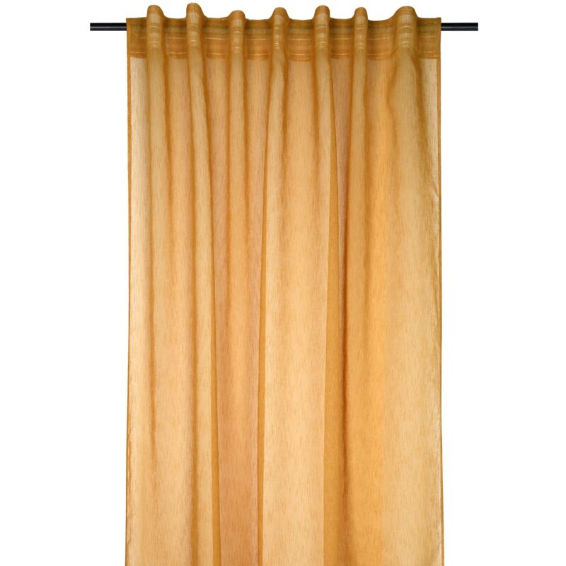 Voilage galon fronceur 140 x 260 cm Derbie uni moutarde