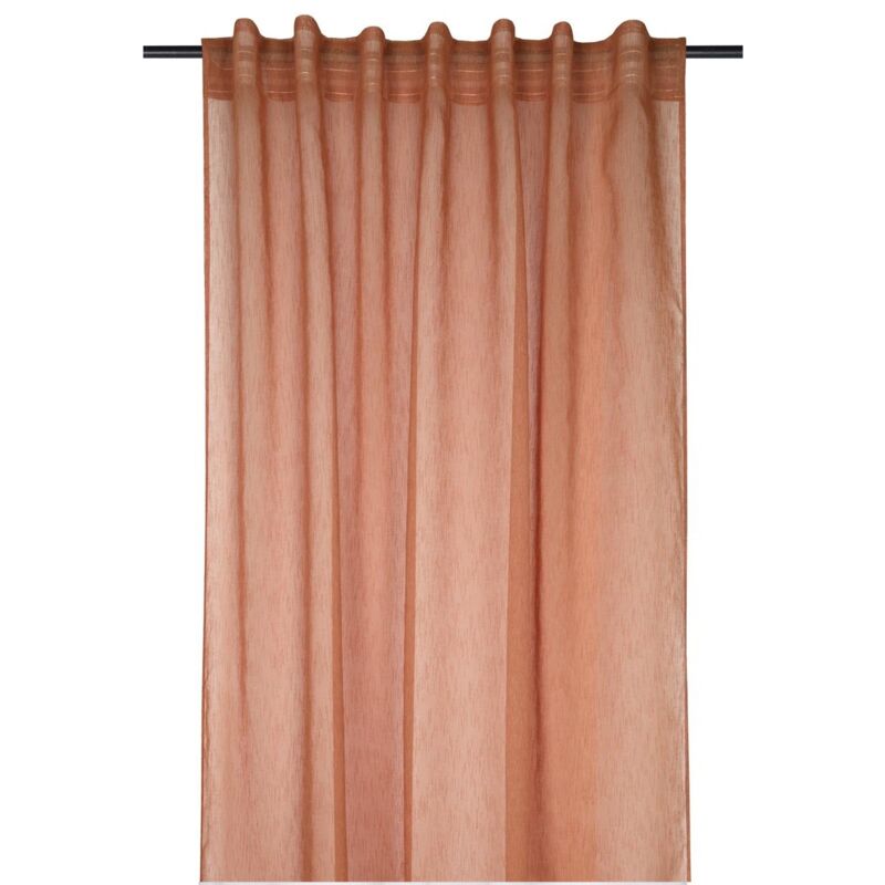 Voilage galon fronceur 140 x 260 cm Derbie uni terracotta