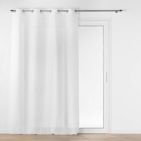 Voilage Grande Hauteur à Œillets 140 x 280 cm – Tissé Jacquard – Ophelia Blanc