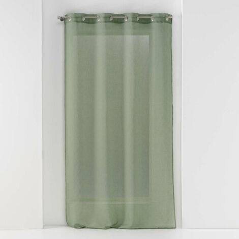 Voilage grande hauteur à œillets 140 x 280 cm – Voile sablé Sandra Kaki