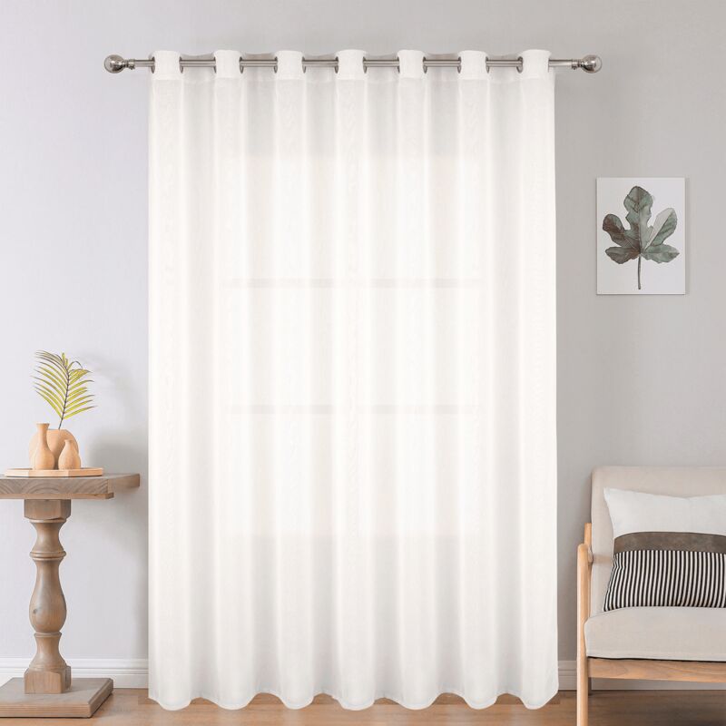 Voilage grande largeur uni en polyester Ecru 300x260 cm