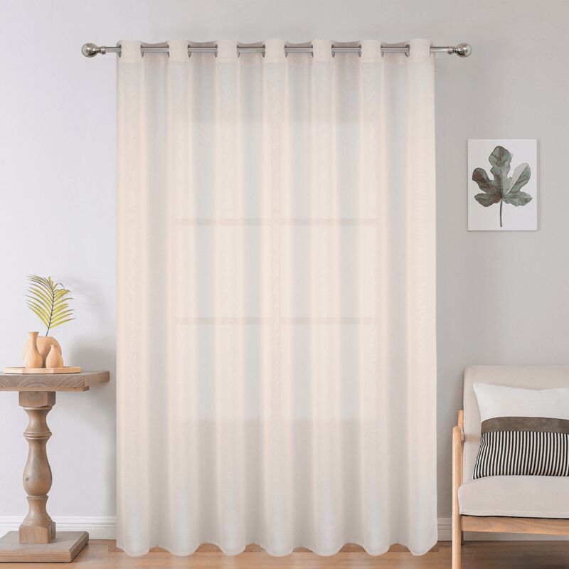 Voilage grande largeur uni en polyester Taupe 300x260 cm