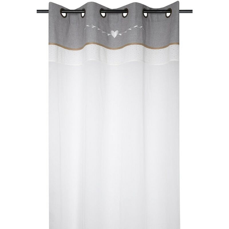 Voilage à œillets 140x260 cm Candice blanc coton