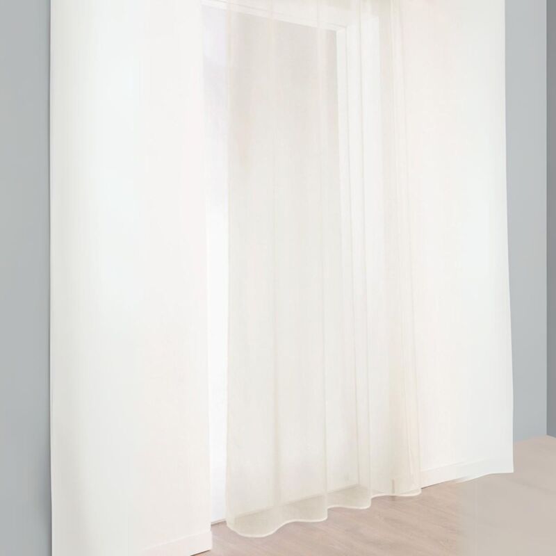 Voilage imitation lin à galon fronceur Naturel 300x260 cm