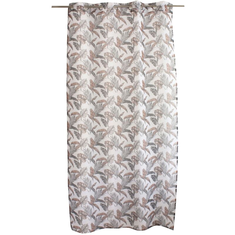 Decostars - Voilage impression métallisée à œillets Orange 140x240 cm