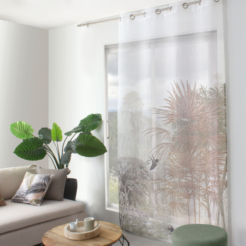Voilage imprimé nature Vert 140x240 cm