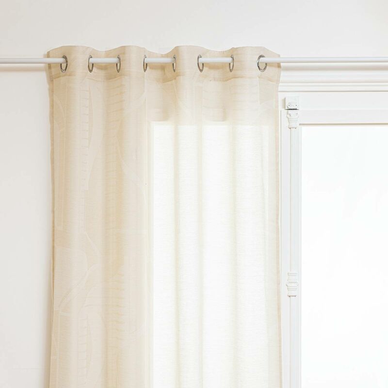 Voilage Arca en métal 140x240cm beige jacquard - Atmosphera créateur d'intérieur