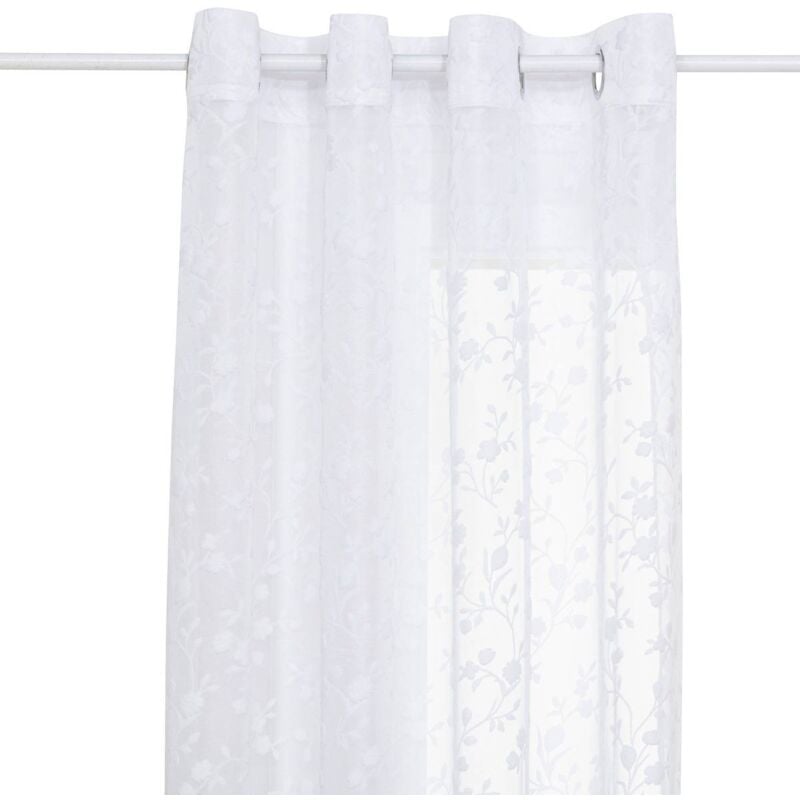 Voilage motif abstrait Lazi blanc 140x240cm Atmosphera créateur d'intérieur