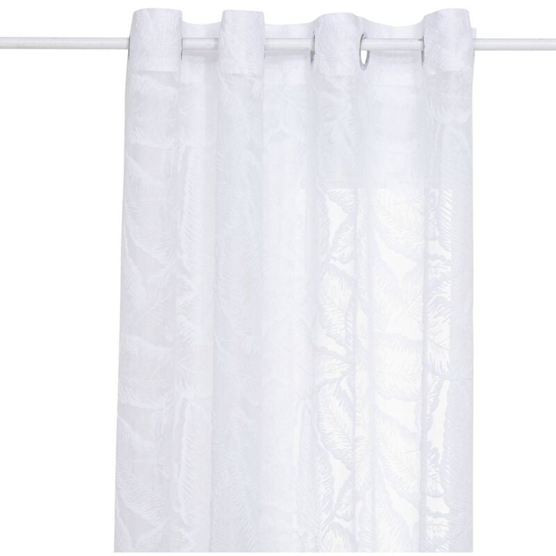Voilage motif feuilles Lazi blanc 140x240cm Atmosphera créateur d'intérieur