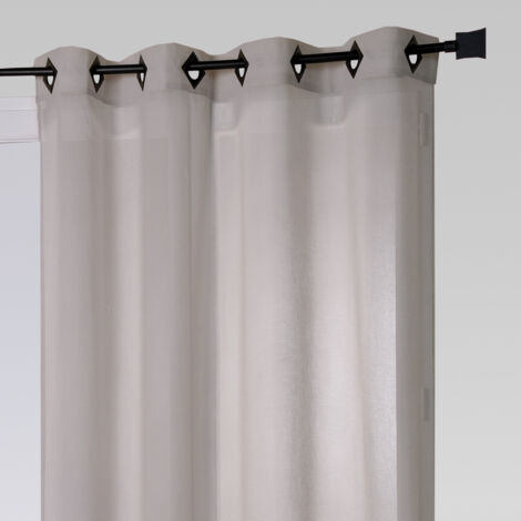 Voilage léger uni à œillets carrés Gris clair 140x240 cm
