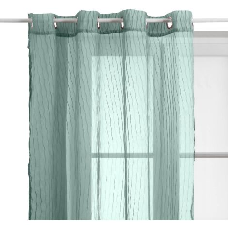 Voilage Mila rayures texturées140x240cm vert céladon - Atmosphera créateur d'intérieur