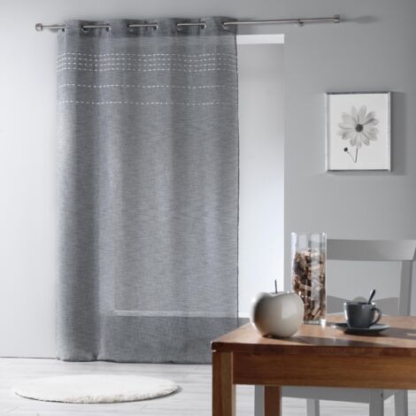 Voilage Motif "Perles" Gris anthracite 140x240 cm