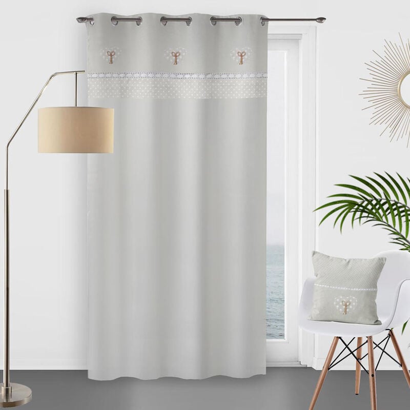 Voilage à oeillet 'tendresse' Gris clair 135x250 cm