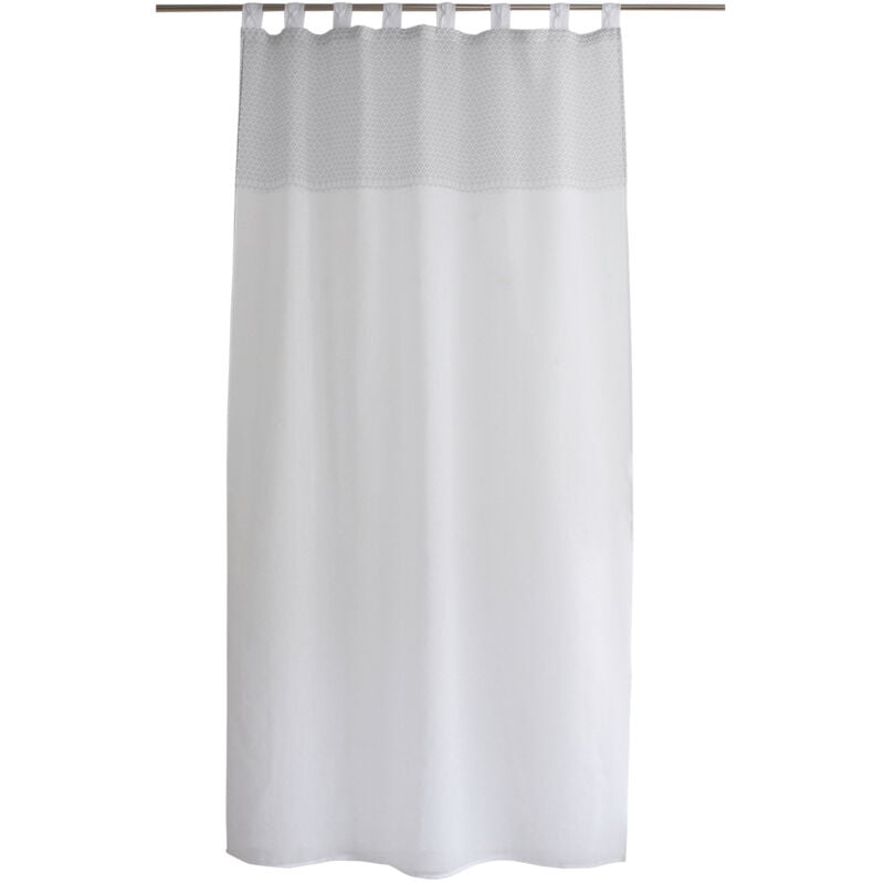 Voilage œillets à motifs géométriques Gris 140x240 cm