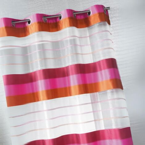 Voilage organza aux rayures horizontales Fuchsia 135x260 cm