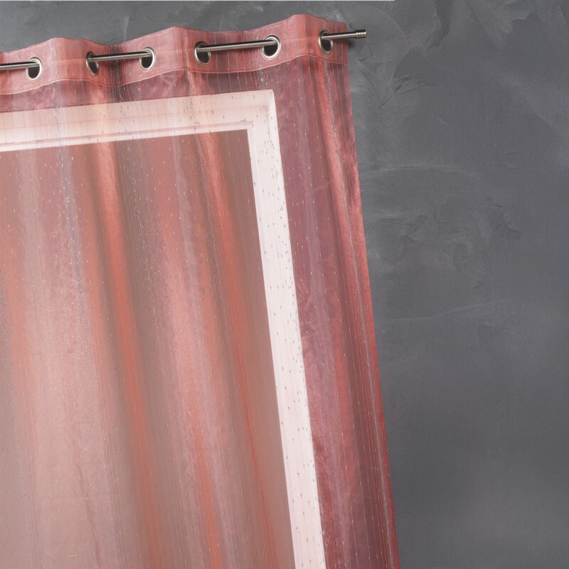 Voilage Organza fantaisie goutte métallique Rouge 150x260 cm