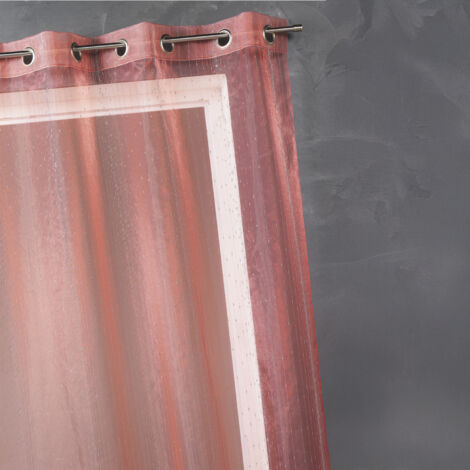 Voilage Organza fantaisie goutte métallique Rouge 150x260 cm