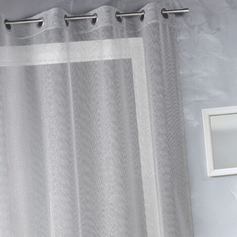 Voilage organza uni prêt à poser Gris clair 140x240 cm
