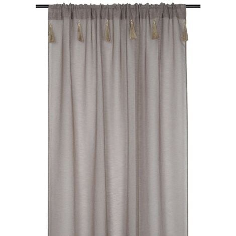 Voilage passe tringle 140x260 cm Ibiza taupe