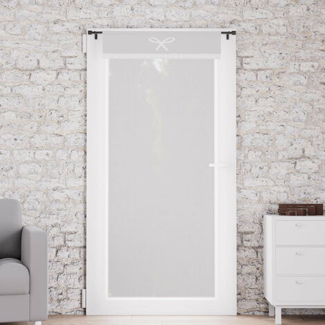 Voile Brise-vue Blanc 70x200 Cm - Dévoré Polyester Pour Porte-fenêtre - Lavable En Machine