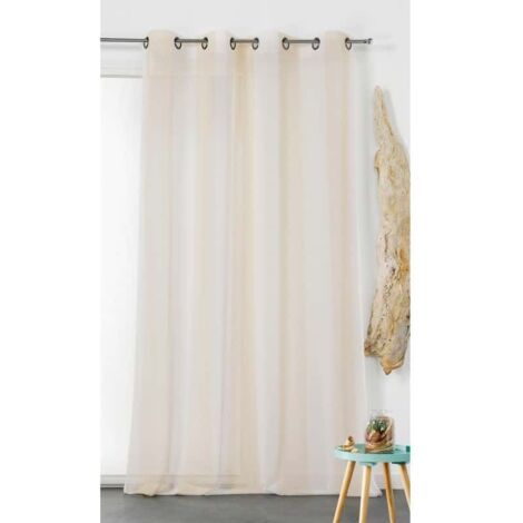 Voilage Rayure Verticale "Sydney" tissé en France - 160x280cm - Beige