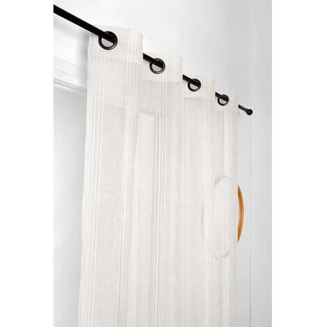 Voilage Rayures Verticales - 145x260cm - Ecru