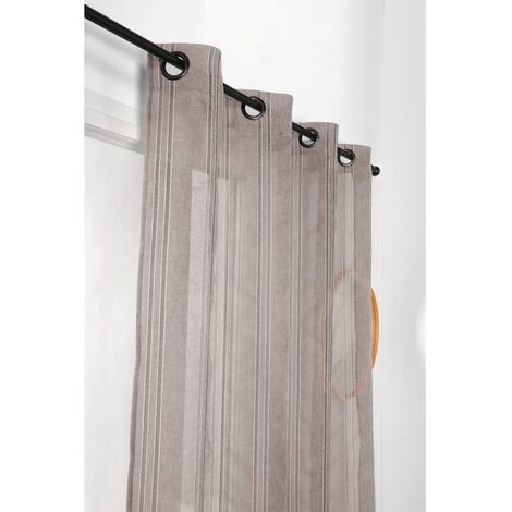 Voilage Rayures Verticales - 145x260cm - Taupe
