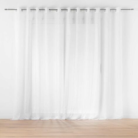 voilage spécial baie vitrée 400 x 240 cm voile sable Lissea Blanc