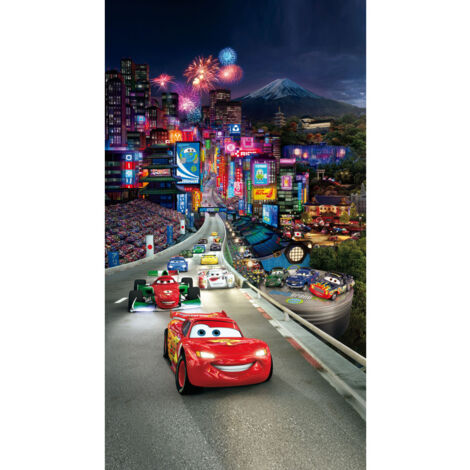 Voilage taille L Cars Flash Mc Queen la parade de Disney 140CM X 245CM