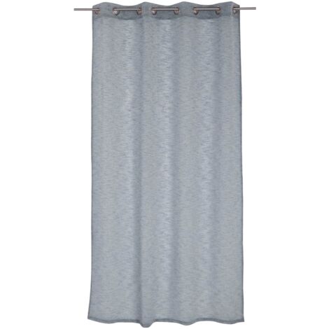 Voilage tamisant à l'aspect lin Bleu Marine 140x240 cm