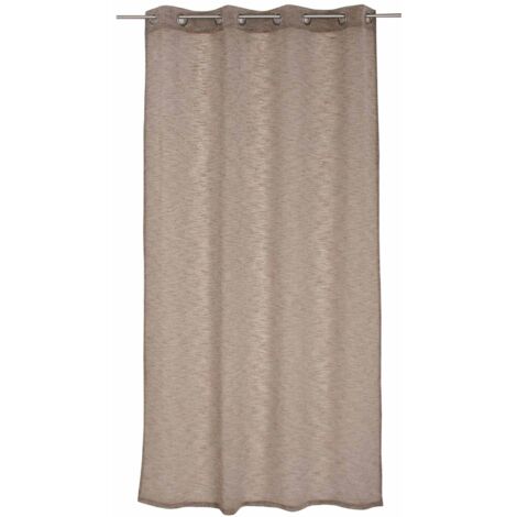 Voilage tamisant à l'aspect lin Taupe 140x240 cm