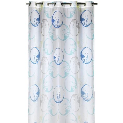 Voilage tamisant au style artistique Bleu 135x250 cm