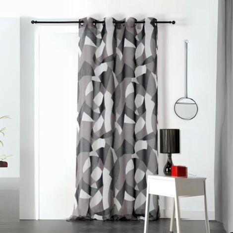 Voilage tamisant Camo Gris clair 150x240 cm