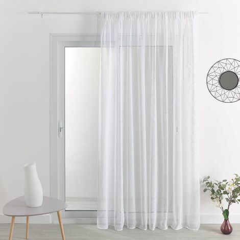 Voilage tamisant en étamine Blanc 180x240 cm