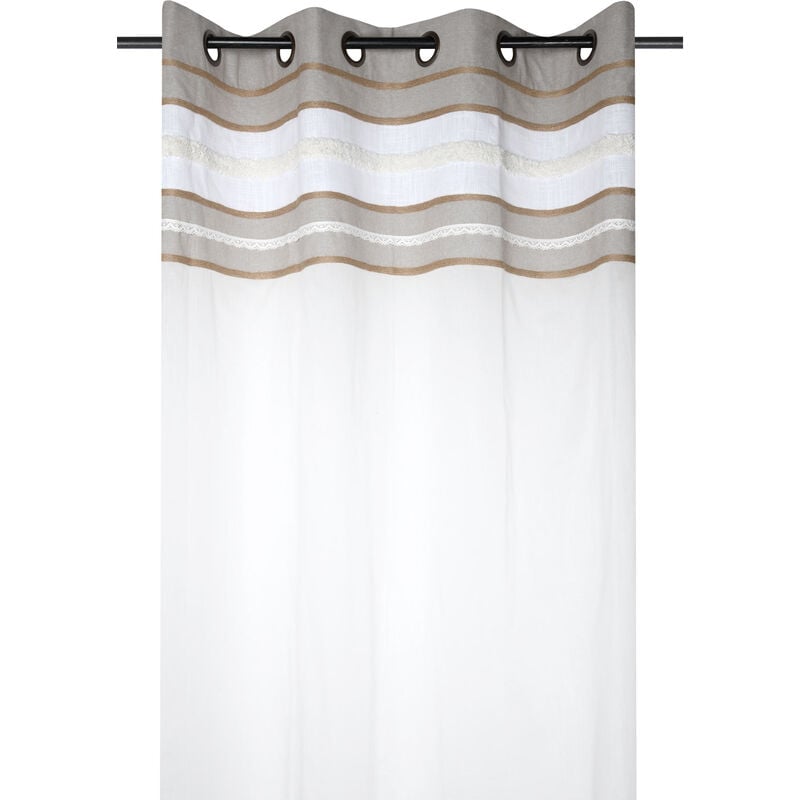 Voilage tamisant esprit campagne chic Naturel 140x260 cm