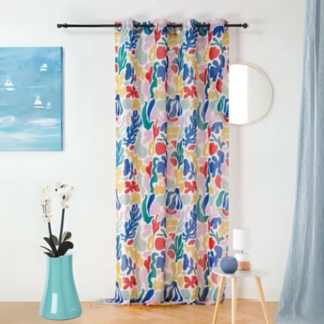 Voilage tamisant et design Bleu 140x280 cm