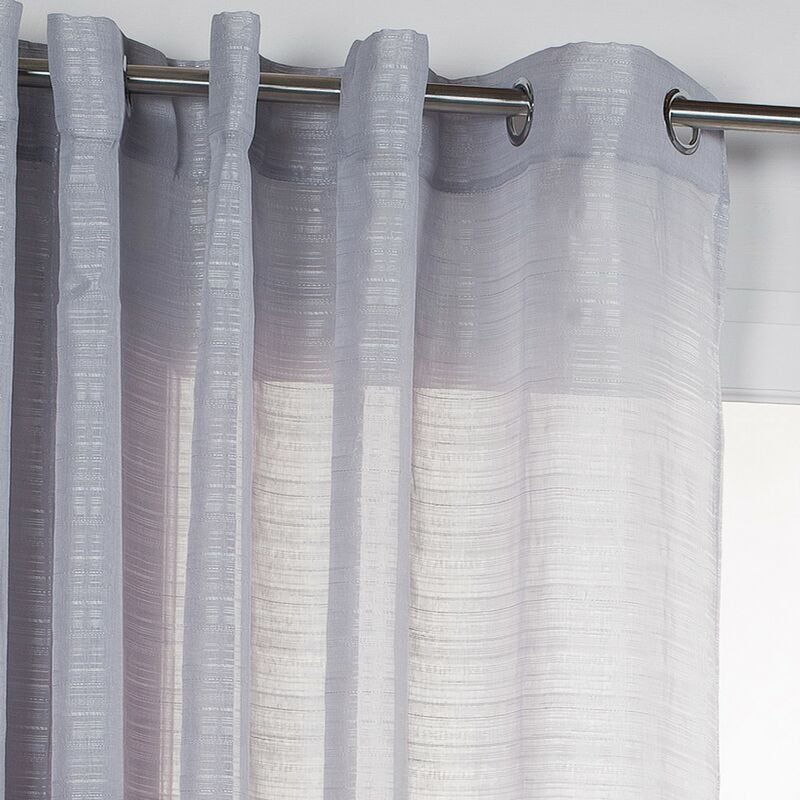 Centrale Brico - Voilage tamisant, Lola gris l.300 x H.240 cm