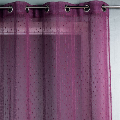 Voilage tissé et fileté Prune 300x240 cm