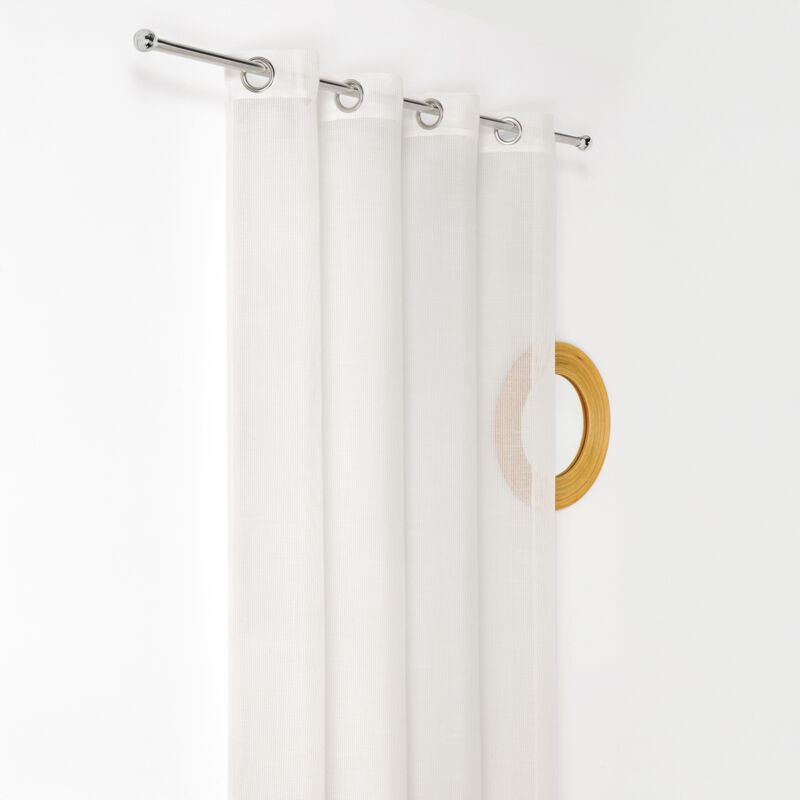 Voilage tissé maille uni Blanc 140x240 cm