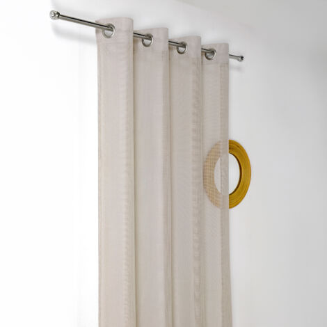Voilage tissé maille uni Gris clair 140x240 cm